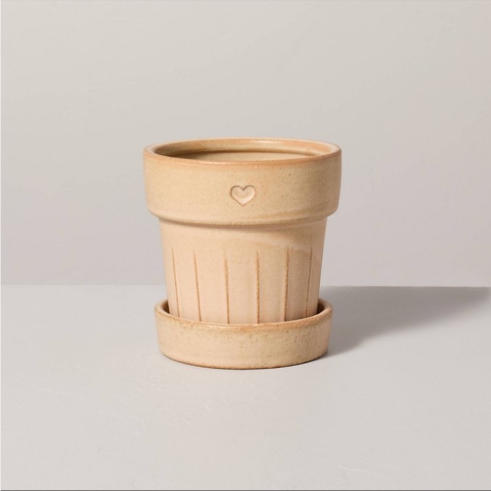 Hearth & Hand Valentine's Heart Accent Stoneware Indoor/Outdoor Planter …